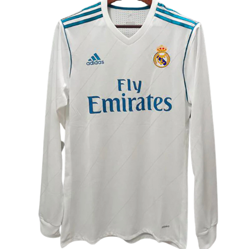 MAGLIA RETRO A MANICHE LUNGHE REAL MADRID HOME 2017 18 Gli Artigiani Del Calcio