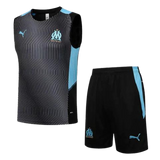 KIT MAGLIA SMANICATO BLU AZZURRO + PANTALONCINI OLYMPIQUE MARSIGLIA 2021/22