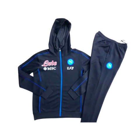 KIT GIACCA A ZIP CON CAPPUCCIO + TUTA NAPOLI X EA7 BLU SCURO 2021/22