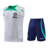 KIT MAGLIA SMANICATA + PANTALONCINI ALLENAMENTO INTER 2022/23 BIANCO