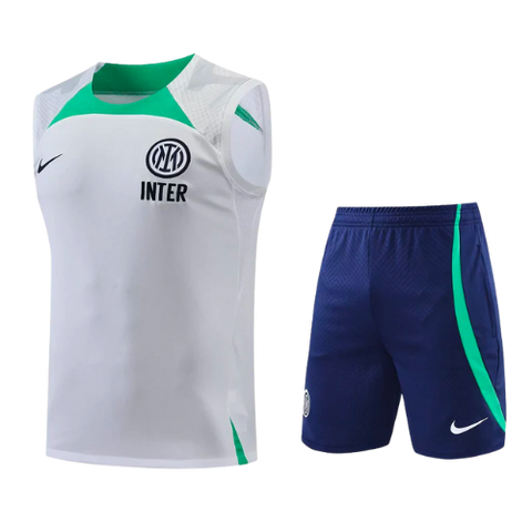 KIT MAGLIA SMANICATA + PANTALONCINI ALLENAMENTO INTER 2022/23 BIANCO