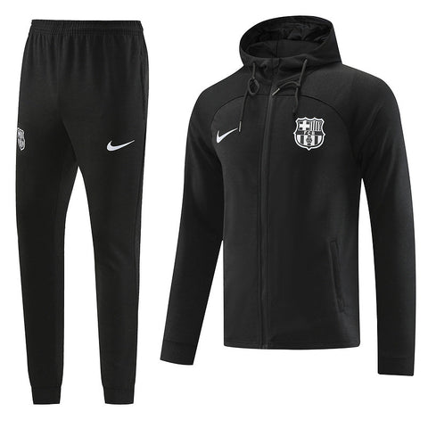 Kit Giacca Nera con zip e cappuccio   + Tuta Barcellona 2022/23