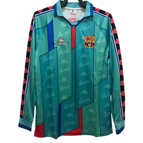 MAGLIA A MANICHE LUNGHE RETRO BARCELONA HOME 1996