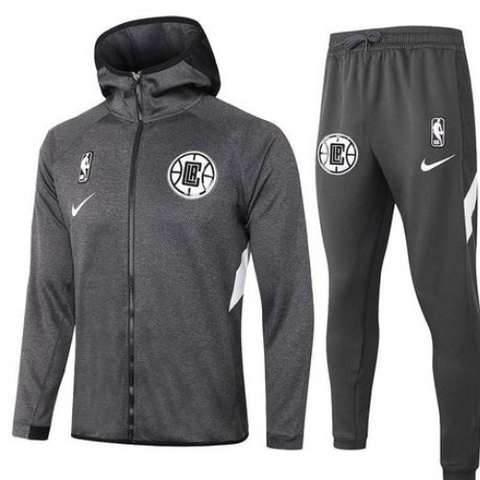 KIT GIACCA A ZIP CON CAPPUCCIO + TUTA GRIGIA NBA LA CLIPPERS 2021/22