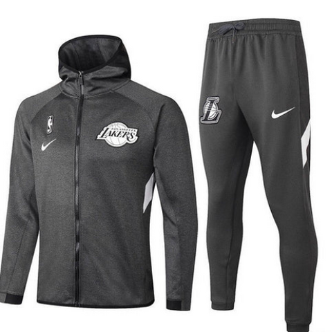 KIT GIACCA A ZIP CON CAPPUCCIO + TUTA GRIGIA NBA LAKERS 2021/22