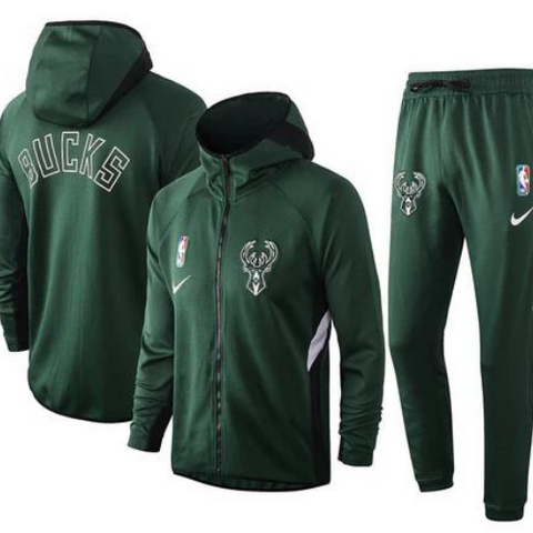 KIT GIACCA A ZIP CON CAPPUCCIO + TUTA NBA MILWAUKEE BUCKS 2021/22
