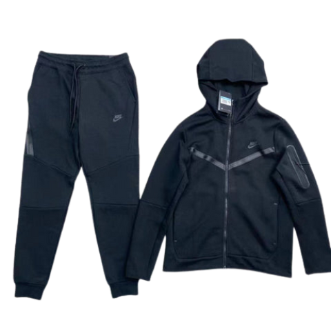 KIT FELPA CON CAPPUCCIO NIKE TECH + TUTA NERA 2021/22