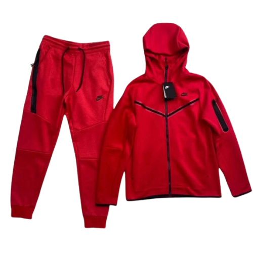 KIT FELPA CON CAPPUCCIO NIKE TECH TUTA ROSSA 2021 22